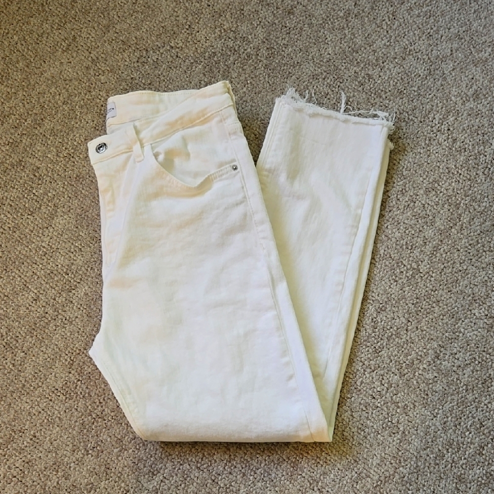 Zara High-rise White Denim Size 8